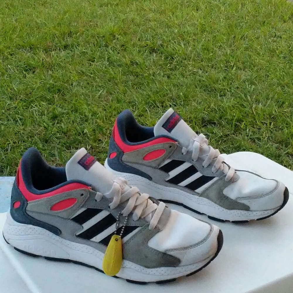 Adidas Cloudfoam sneakers white blue pink mens 10